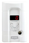 A white gas detector with a digital display on a white background.