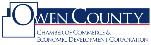 The logo for owen county chamber of commerce and economic development corporation