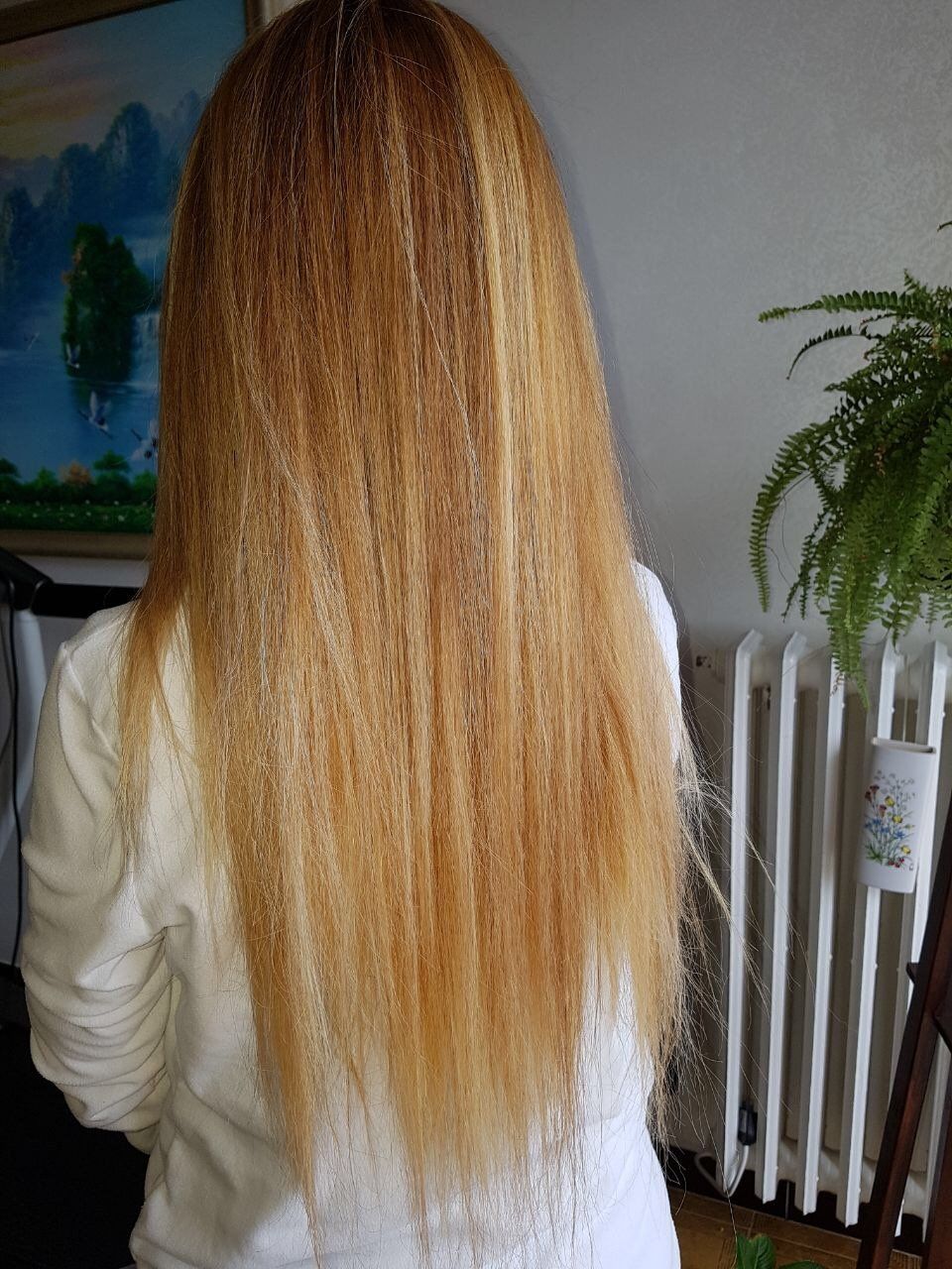 capelli biondi lisci con schiariture