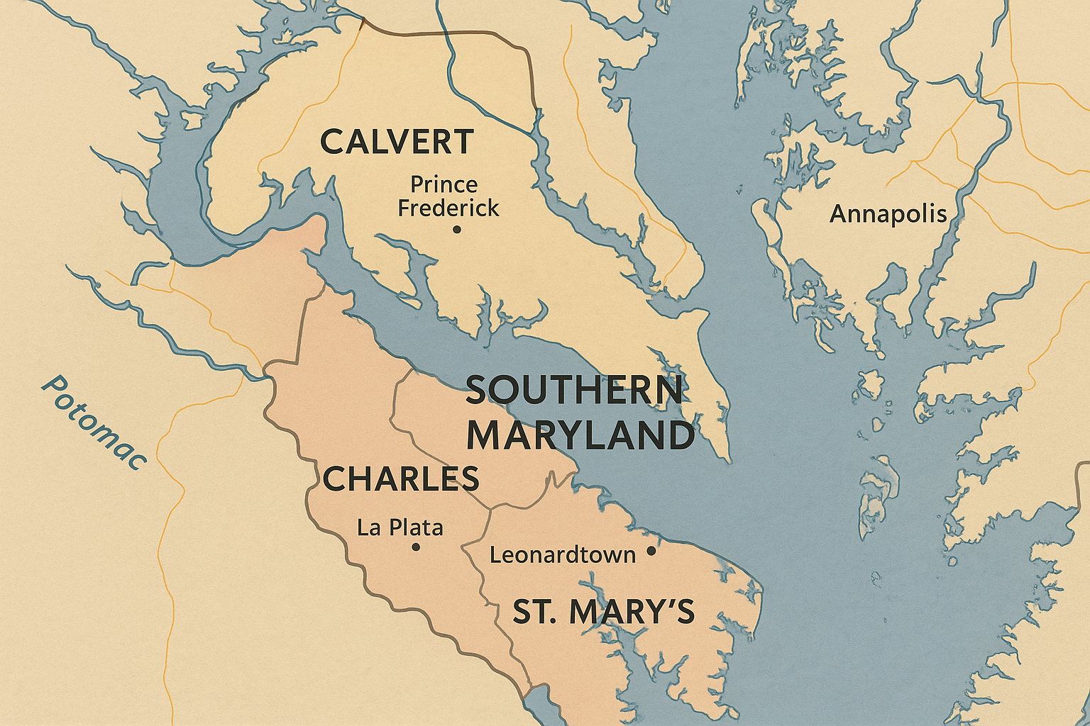 map of souther md