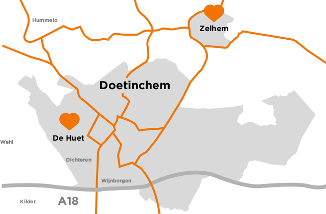 A map showing the location of doetinchem