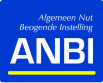 A blue sign with the word anbi on it.