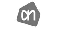A black and white logo for a company called ah.