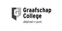 A black and white logo for graafschap college.