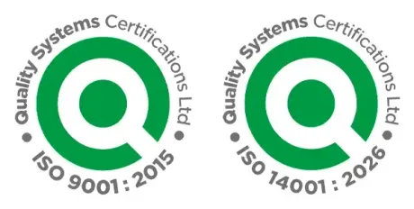 Two logos for quality systems certifications ltd