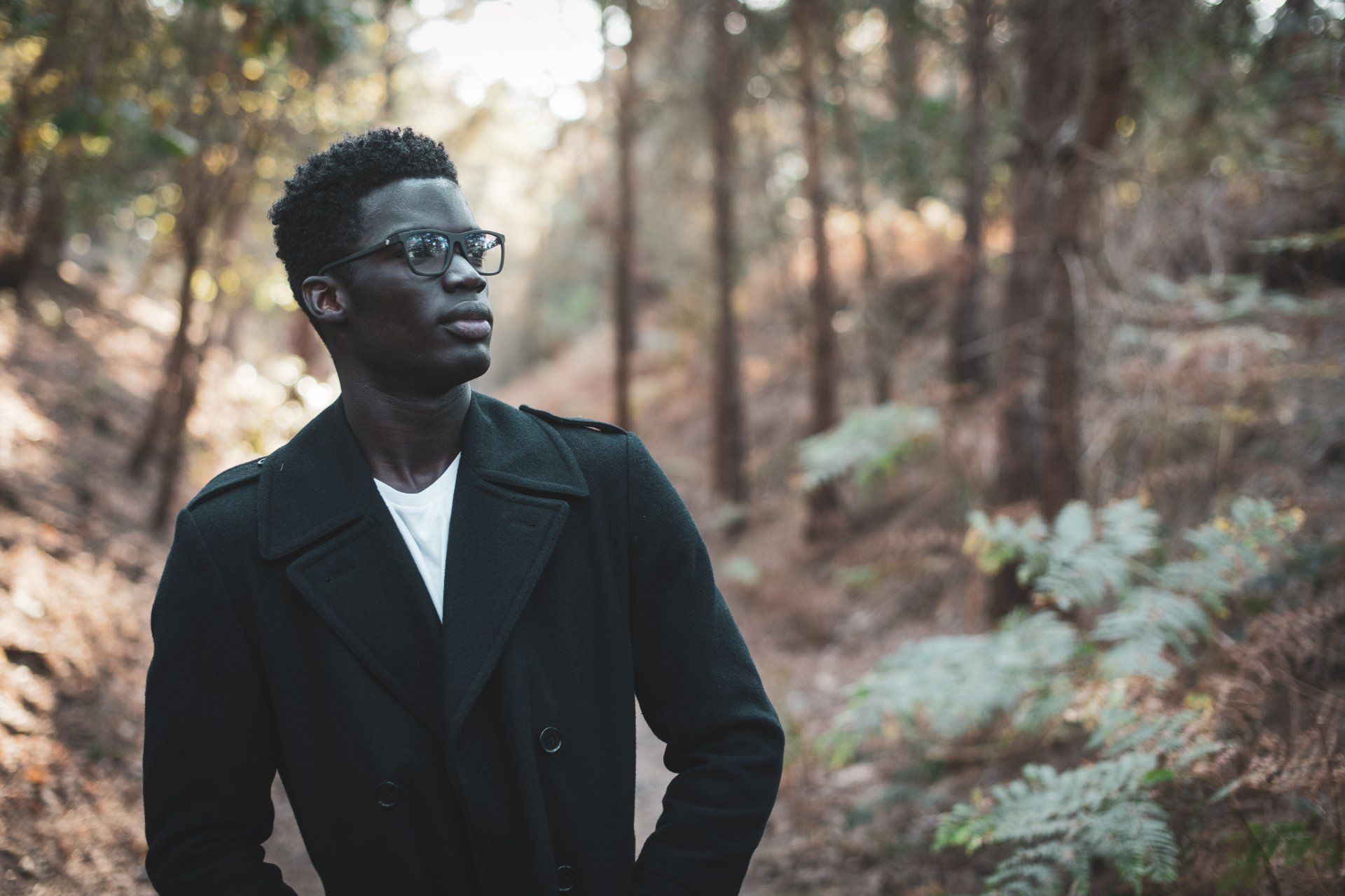 person wearing Coral glasses