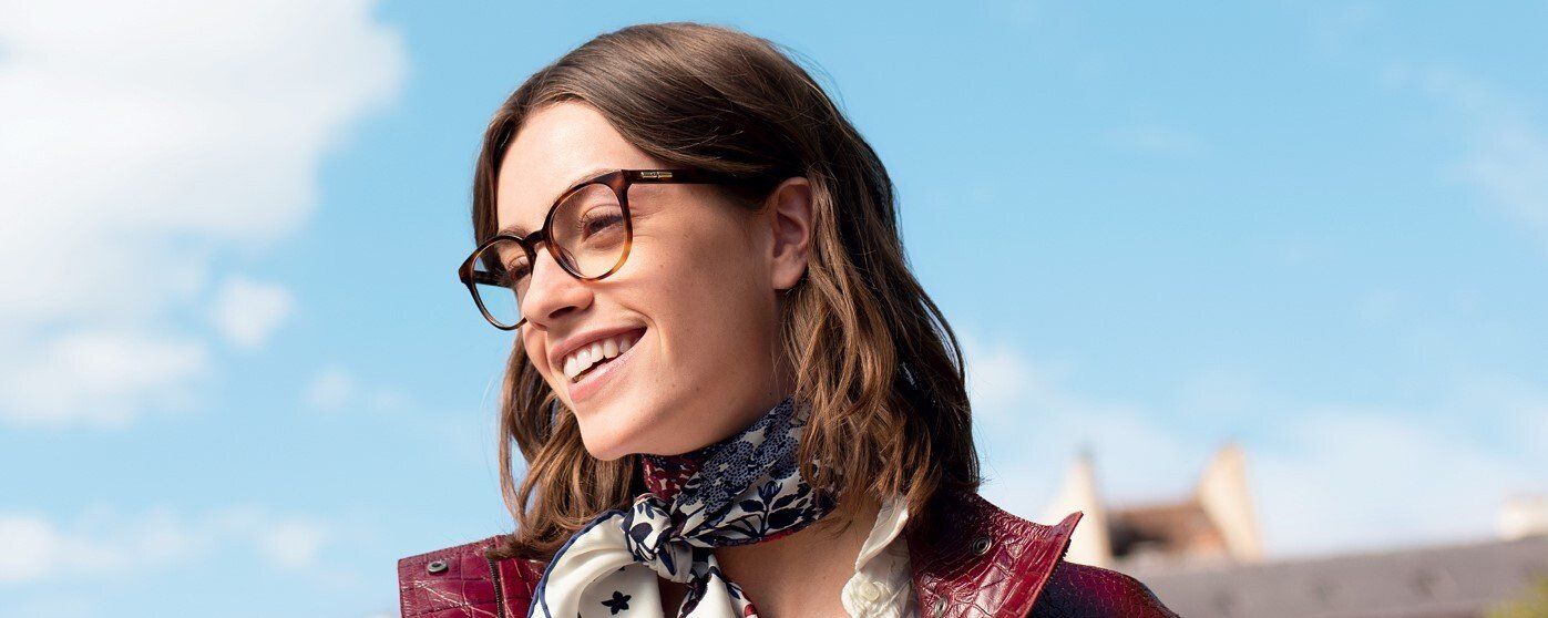 OGI Eyeware, person wearing Longchamp sunglasses