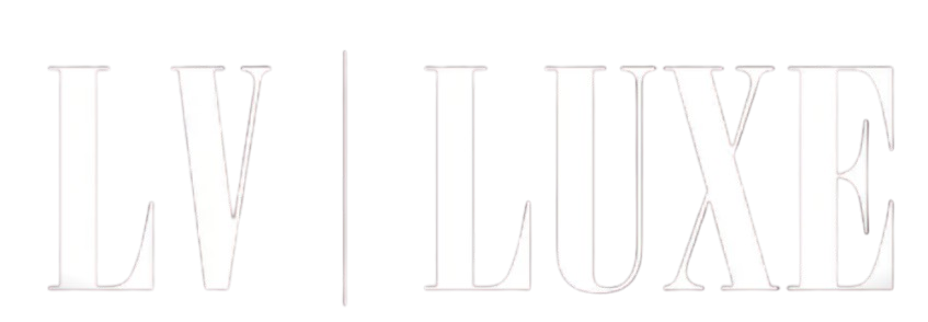 The logo for lv luxe aesthetics is black and white.