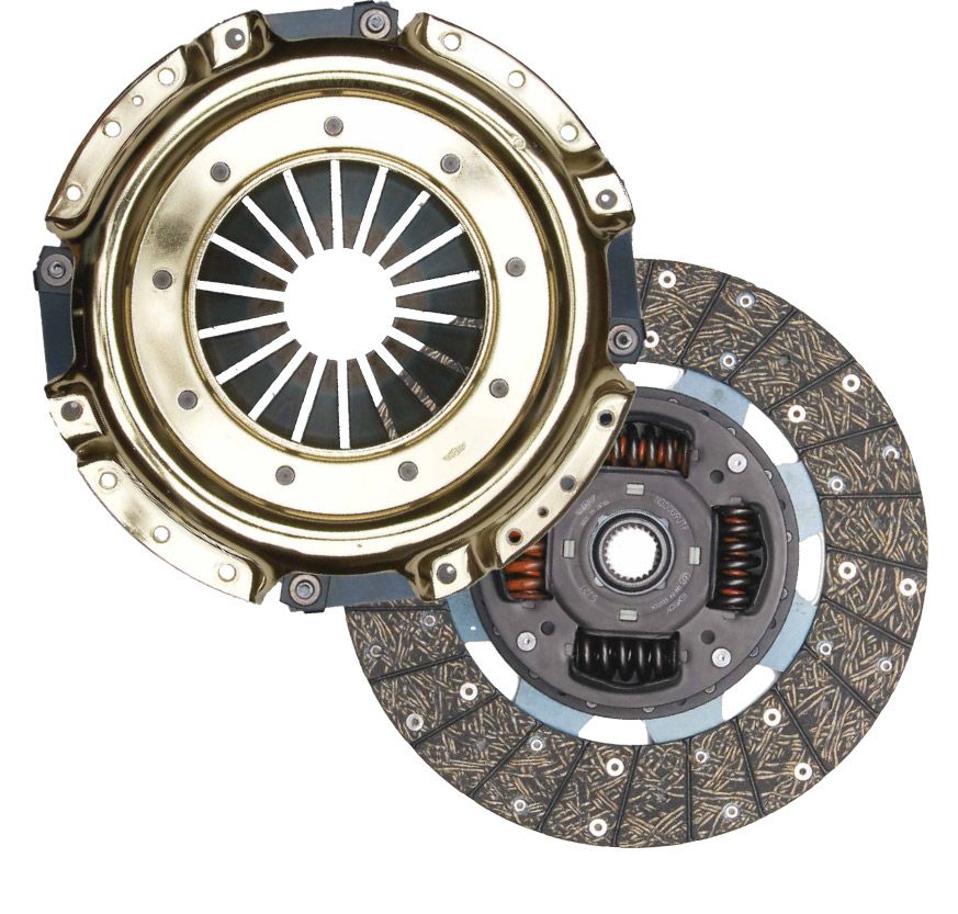 A Close Up Of a Clutch Plate and Clutch Disc on A White Background — Currajong Brake Parts Pty Ltd In Currajong, QLD