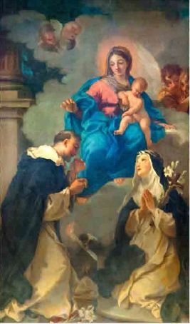 Beata Vergine Maria del Rosario (1748) Sebastiano Ceccarini, da Giuseppe Passeri Basilica di San Barnaba (Marino – Roma)