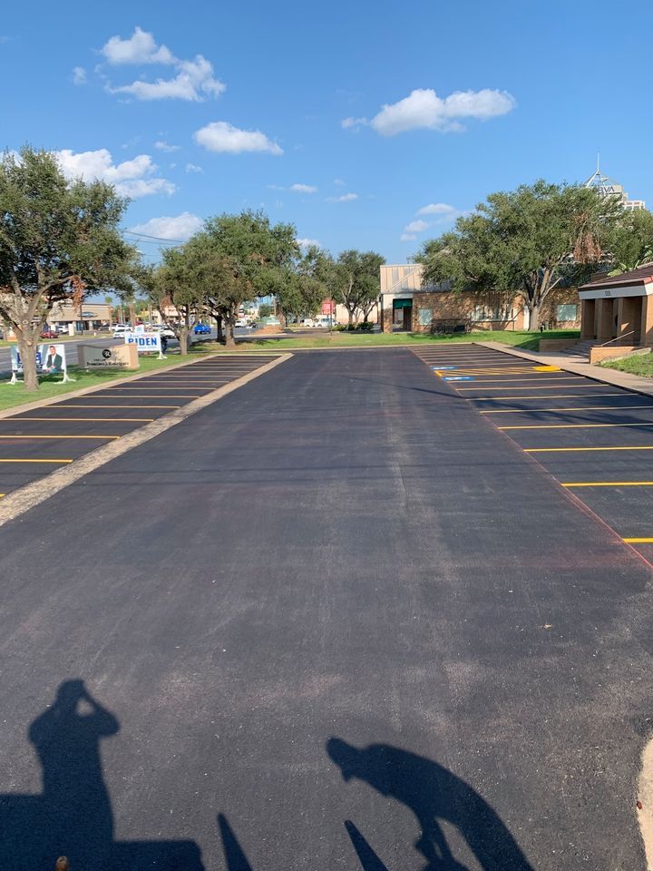 Parking lot with new asphalt — Edinburg, TX — Lone Star Asphalt Services LLC