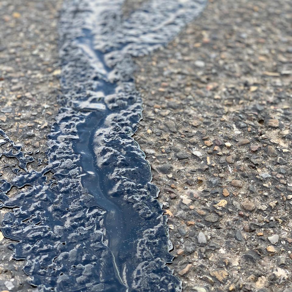 Road crack being repaired — Edinburg, TX — Lone Star Asphalt Services LLC