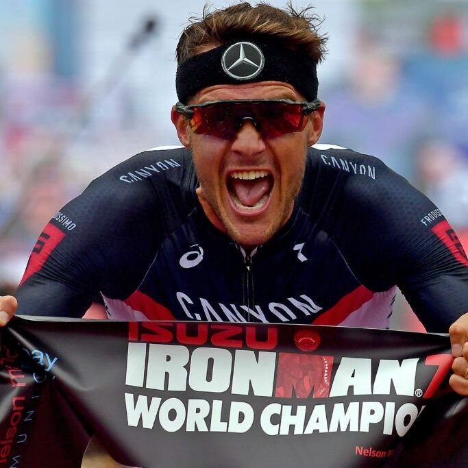 PORT ELIZABETH - SEPTEMBER 2: Jan Frodeno of Germany wins the the Isuzu IRONMAN 70.3 World Championship Men in Port Elizabeth, South Africa on September 2, 2018. Over 4,500 athletes from over 100 countries will be represented in this years 70.3 World Championship. (Photo by Donald Miralle/Getty Images for IRONMAN).