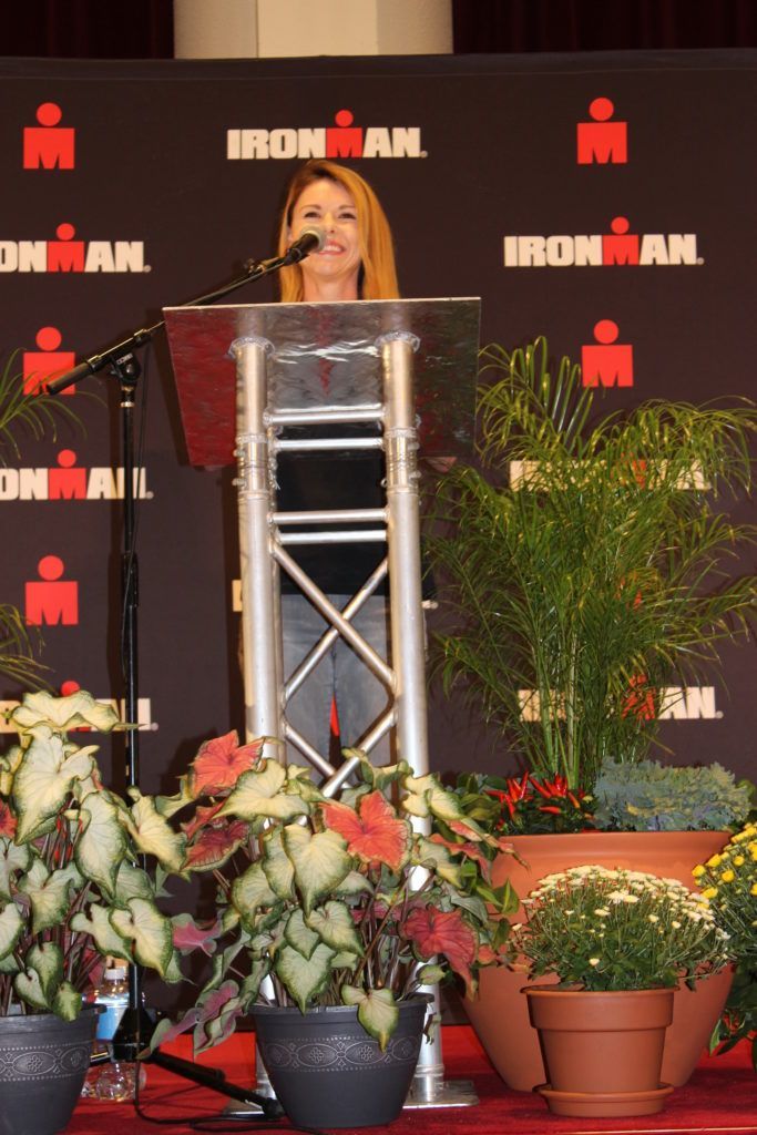 IRONMAN Foundation Manager of Fundraising Programs, Whitney Tizzano, gives a great speech at the IMWI Welcome Banquet! If you were not there, you missed out. There were pictures of dogs involved!