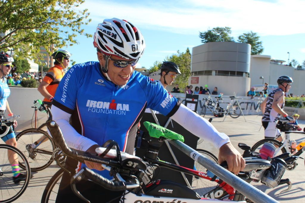 TEAM IMF Ambassador, Carlos Cuellar, has a smile on his face as he takes on yet another IRONMAN.