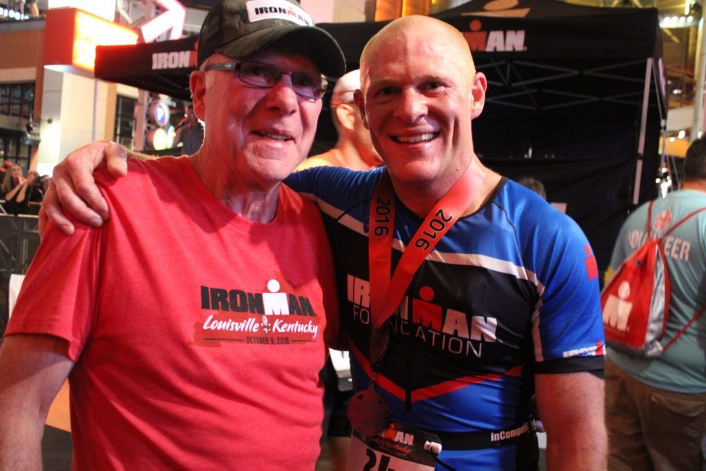 Lee won our Medaling Package Challenge by raising at least $300 in two weeks, and was lucky enough to have his dad medal him at the finish line!