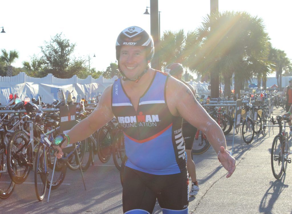 TEAM IMF Athlete, Lorin Cone, looks fresh after a 2.4 mile ocean swim.