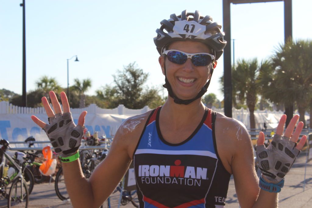 TEAM IMF Athlete, Jackie Mobley, is all smiles after a great swim.