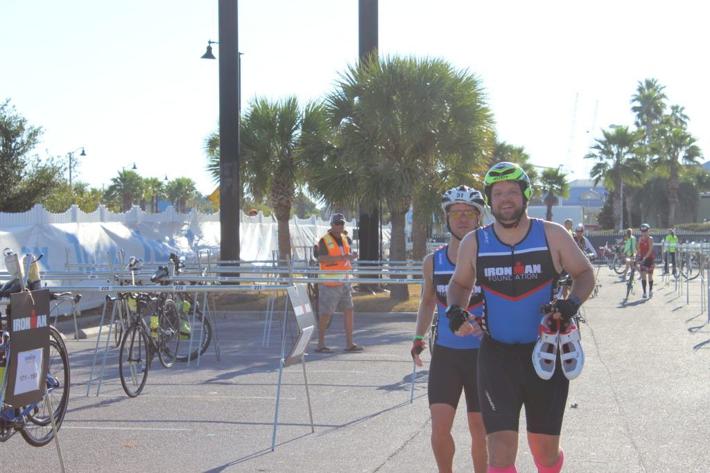 TEAM IMF Athletes, Martin Palomo & Shawn Carter, come out of the swim together!