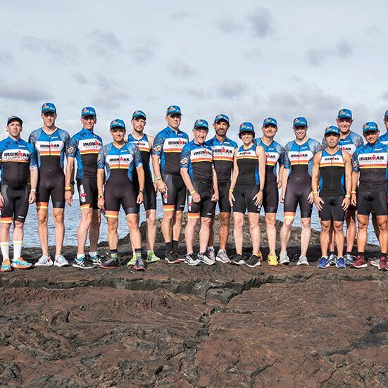 IRONMAN Foundation athletes gather for a group photo prior to the 2018 IRONMAN World Championship in Kailua-Kona, HI.