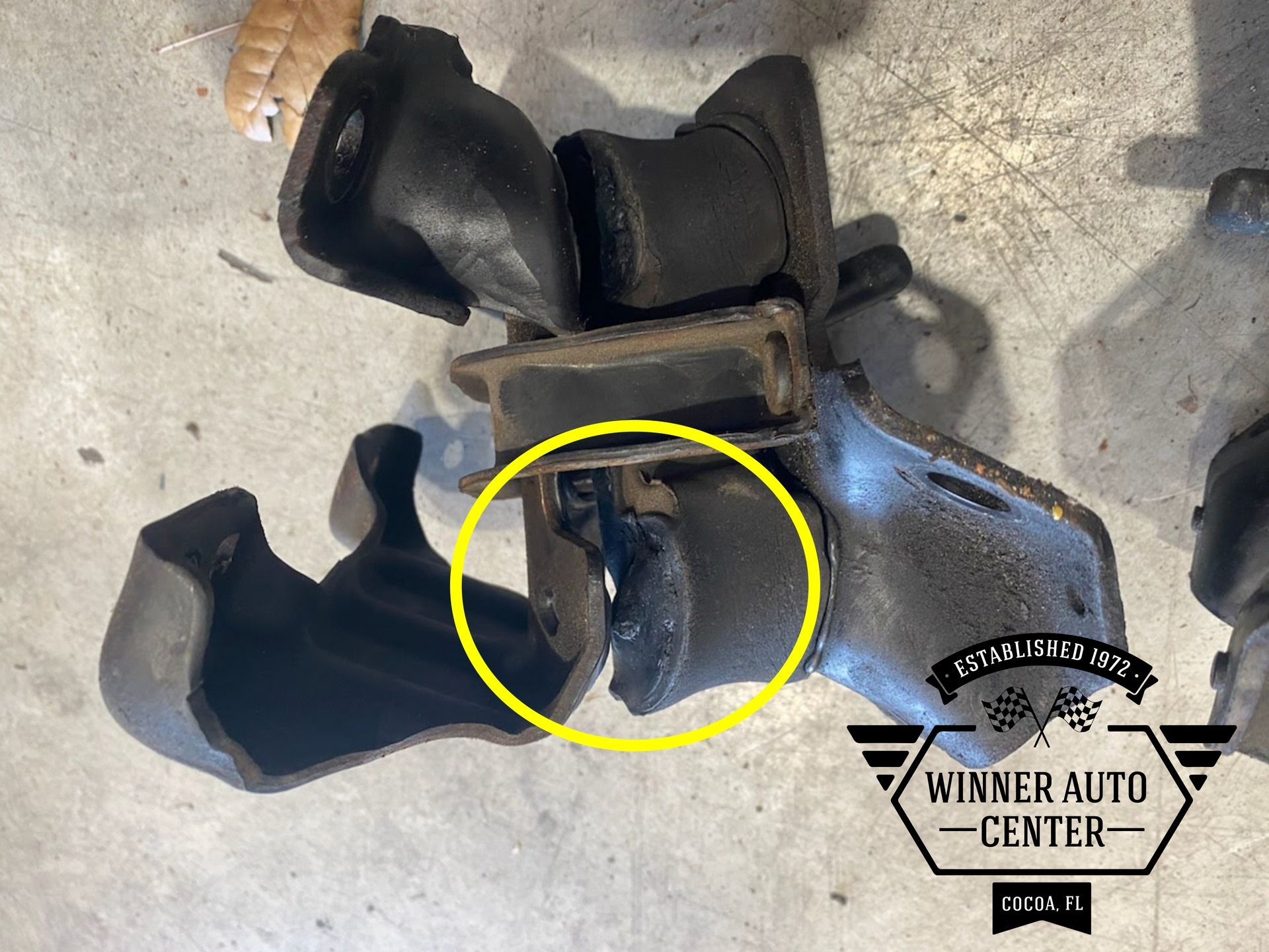 Damaged engine mount | Winner Auto Center