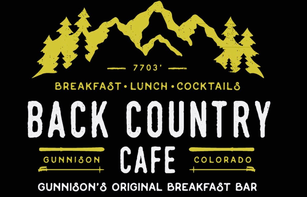 A logo for the back country cafe in colorado