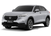 Um honda hrv branco é mostrado em um fundo branco.