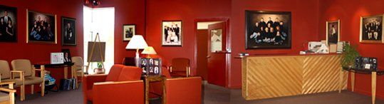Red Room With Photos In The Wall | Nashua, NH | Mark Lawrence Photographers