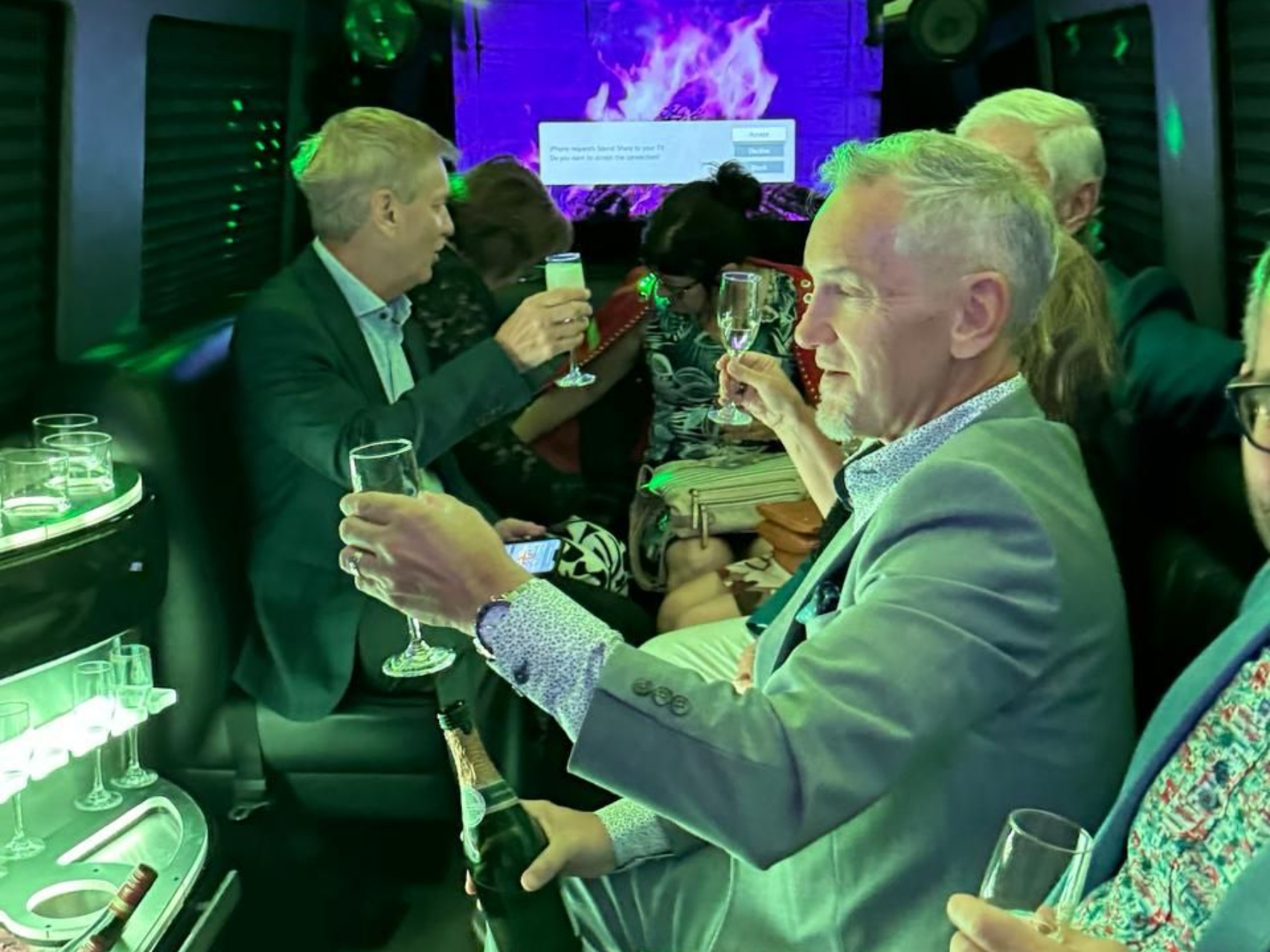 The inside of a car with black leather seats and a wooden floor Onyx Black Car Service