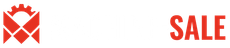 A red logo with a crown and the word sale on a white background.