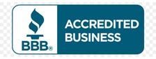 BBB Accredited Business seal with a blue flame and the text "Accredited Business".