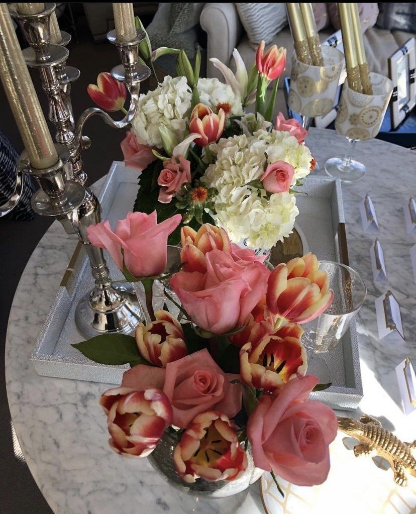 Roses On Table - Ridgefield, Connecticut - Lions Paw Interior