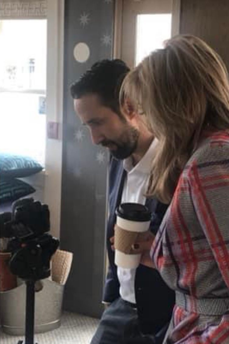 Two Person Checking The Camera — Ridgefield, CT — Lions Paw Interior