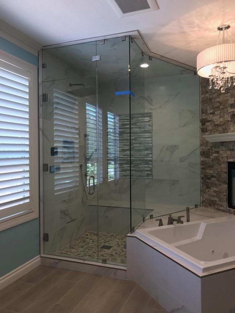 Bathroom Design — Transparent glass in the shower room in La Habra, CA