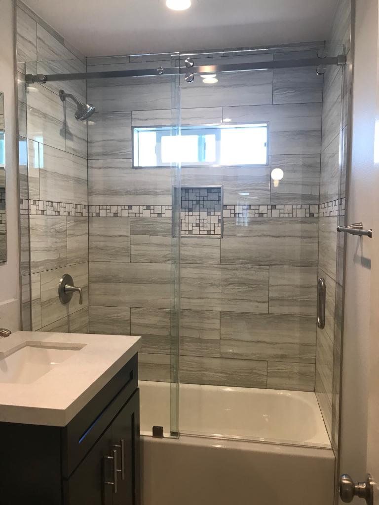 Bathroom Remodeling — Transparent Glass door in La Habra, CA