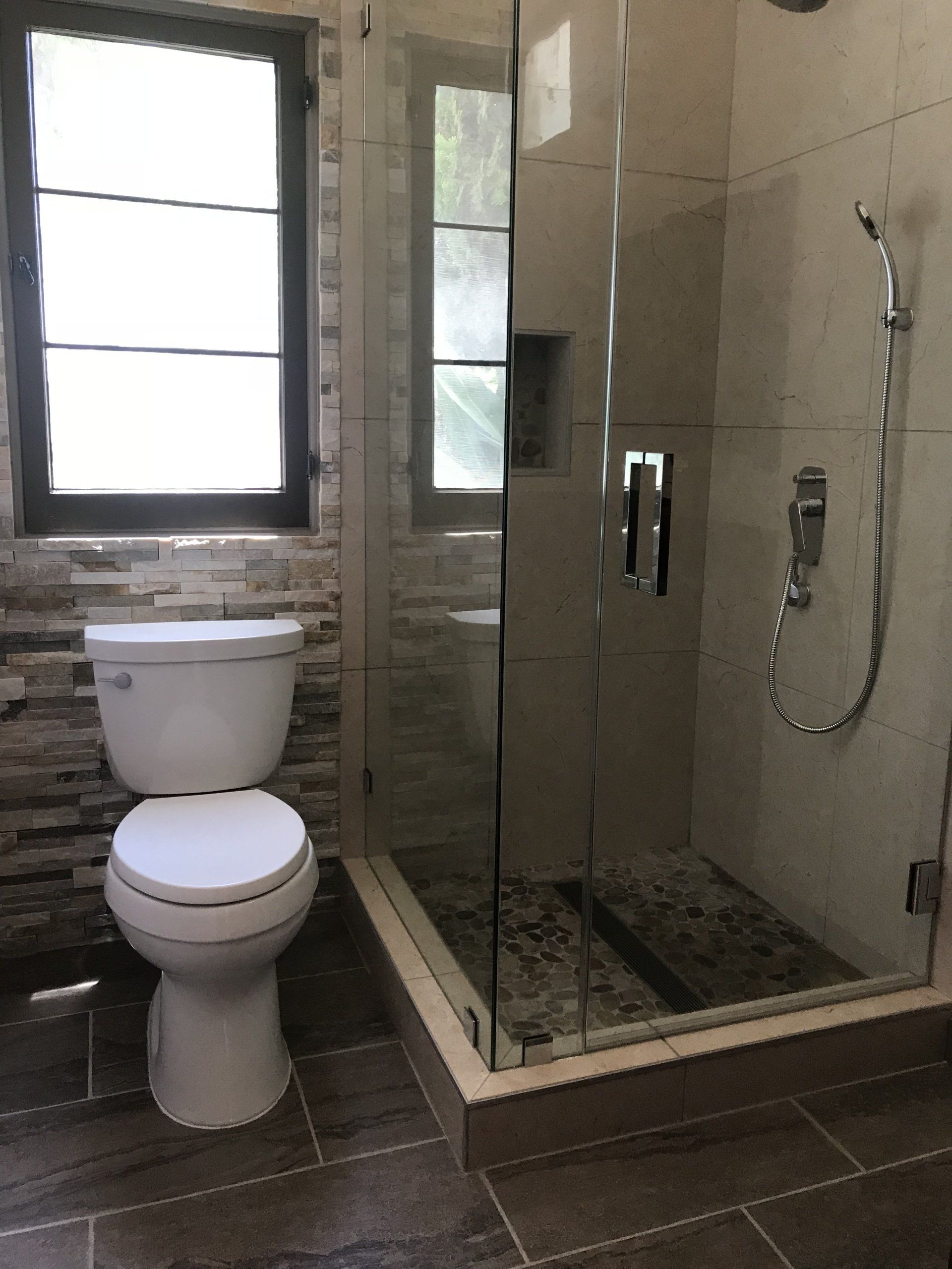 Toilet Bowl — Toilet Bowl beside Bathroom Shower in La Habra, CA