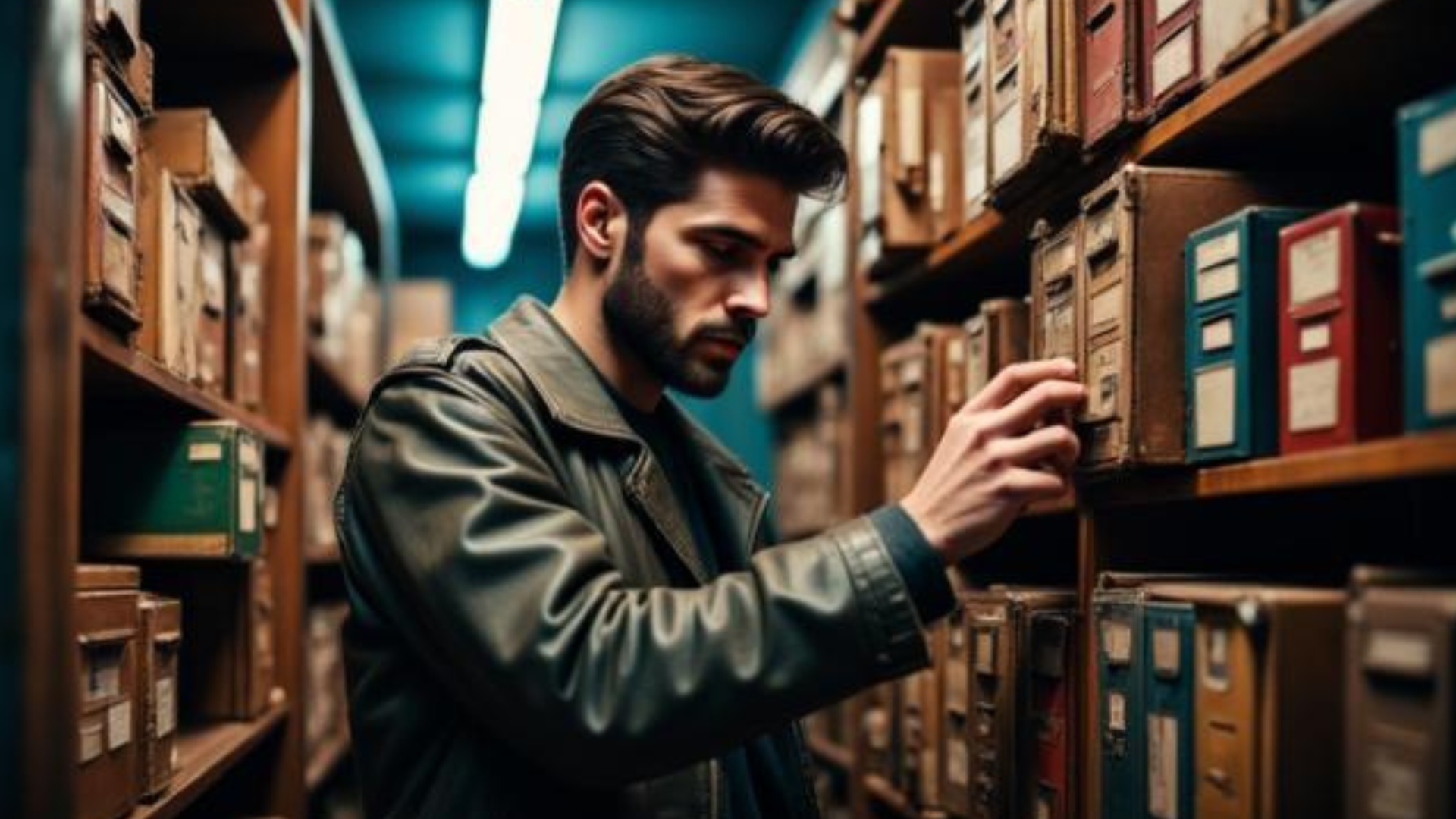 Colaborador corporativo frustrado procurando papéis em meio a pilhas de arquivos desorganizados, ilustrando a perda de tempo antes da adoção de um sistema GED. Colaborador corporativo frustrado procurando papéis em meio a pilhas de arquivos desorganizados, ilustrando a perda de tempo antes da adoção de um sistema GED.