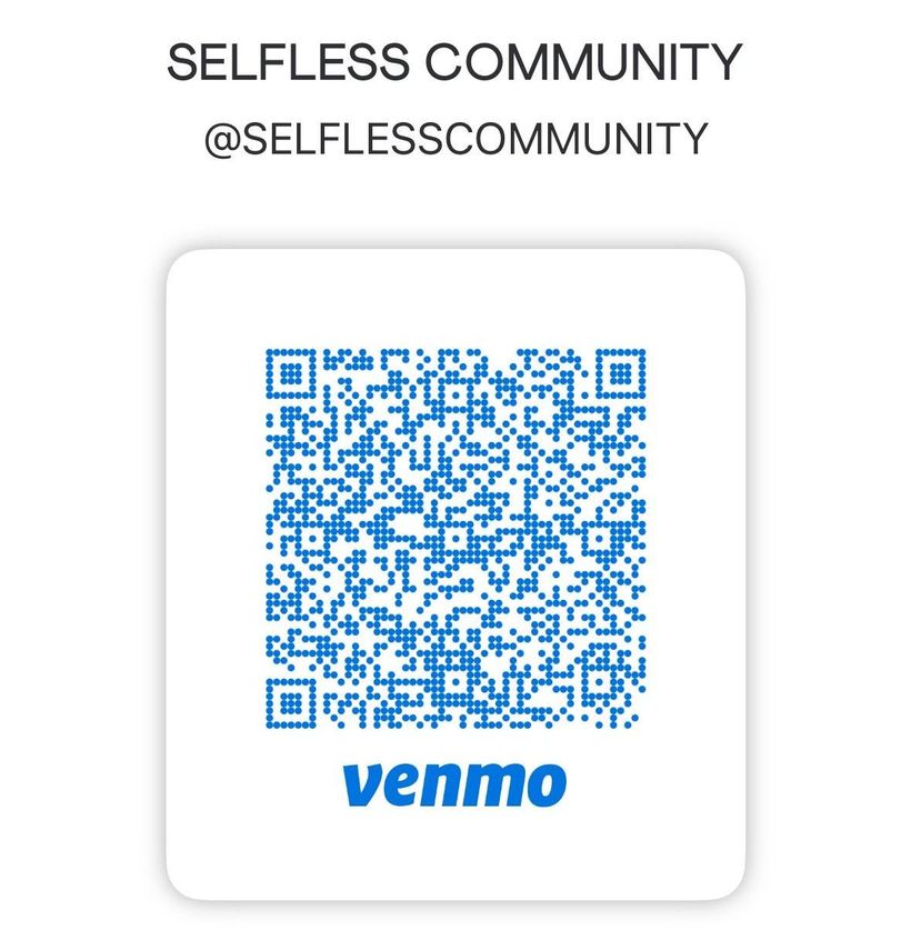 A qr code that says selfless community on it