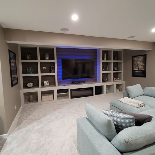 Finished Basement Entertainment Area