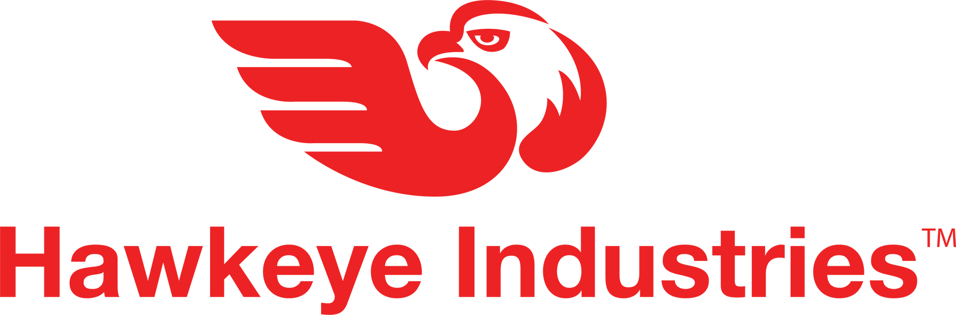 Le logo de Hawkeye Industries est un aigle rouge avec des ailes.