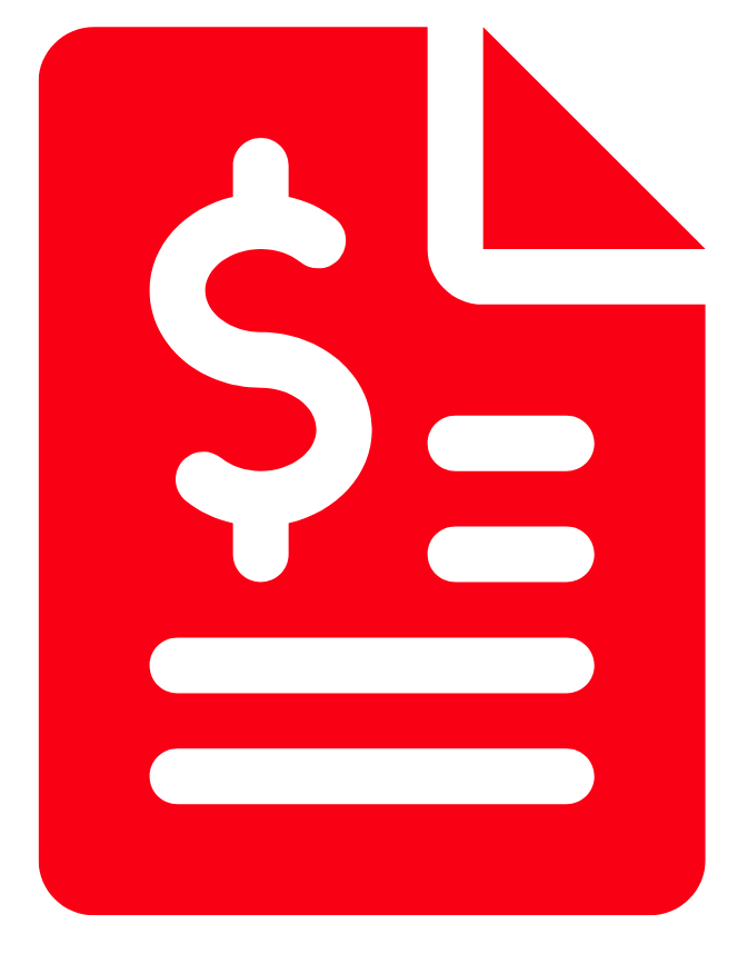 A red map pin with a white circle in the middle.