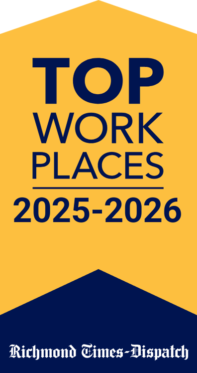 A yellow banner that says top work places 2025