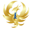 A golden phoenix with a statue of justice in the center