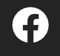 A white facebook logo in a black circle on a black background.
