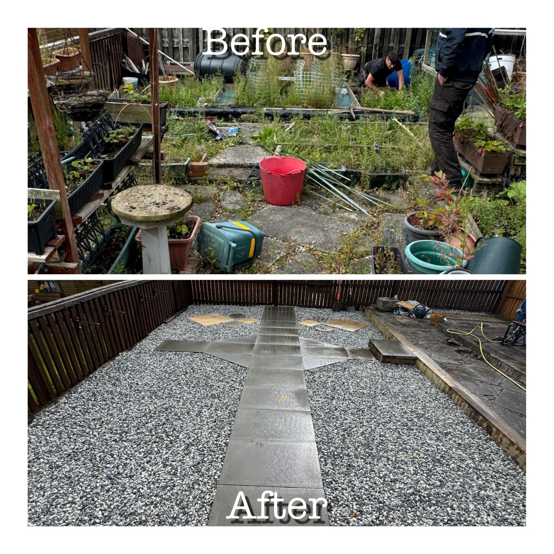 Major clean-up of a back garden
