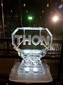 Snow filled corporate logo luge Ice Sculpture Philly PA