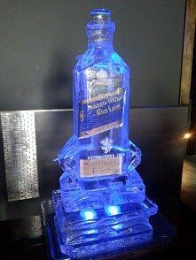 Johnnie Walker bottle ice luge