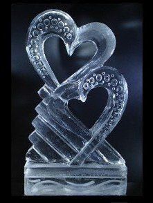 open Double Hearts ice sculpture Philadelphia PA