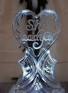 Infinity loop love ice sculpture luge