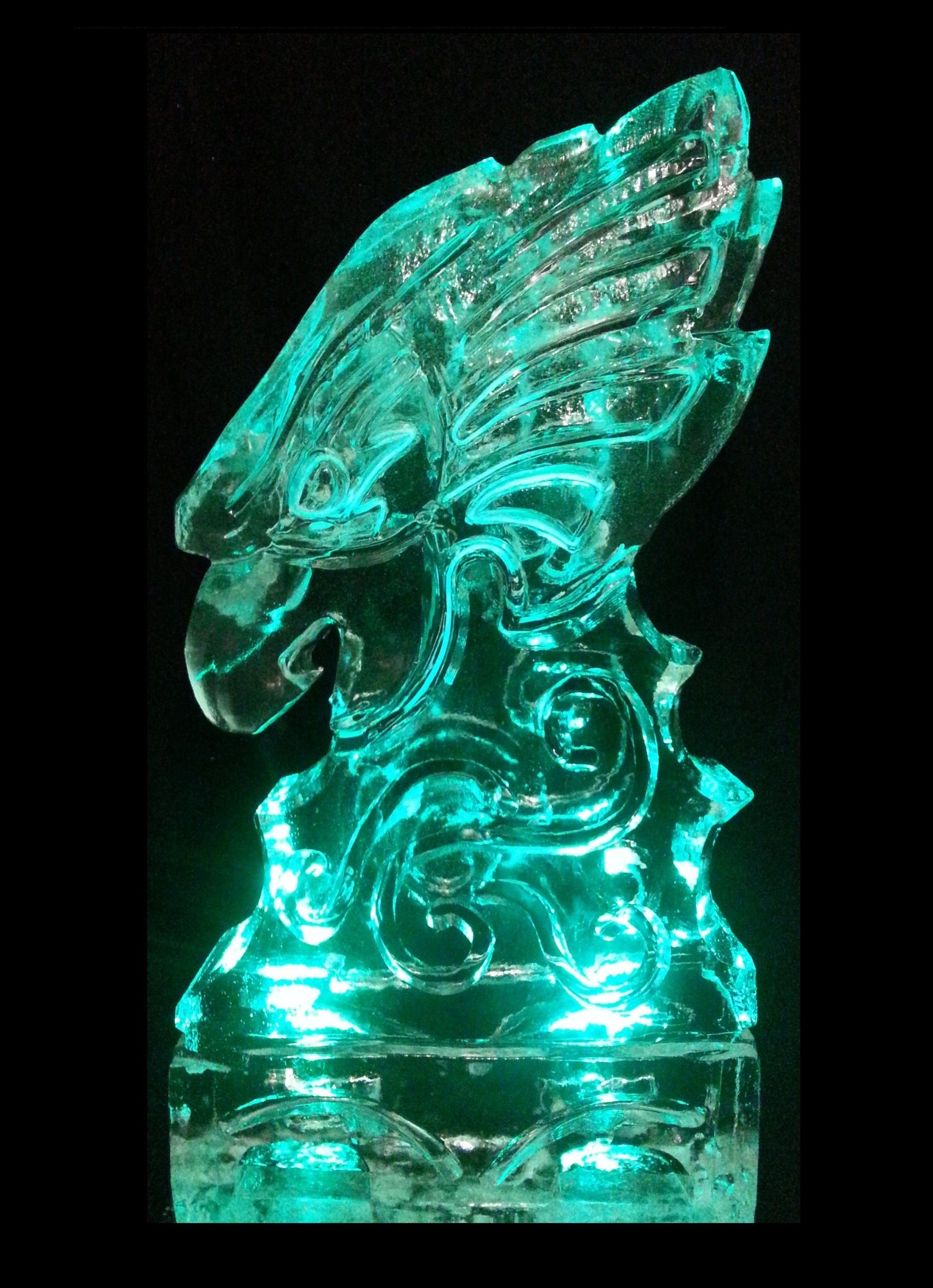 Snow filled Monogram ice luge Philadelphia PA